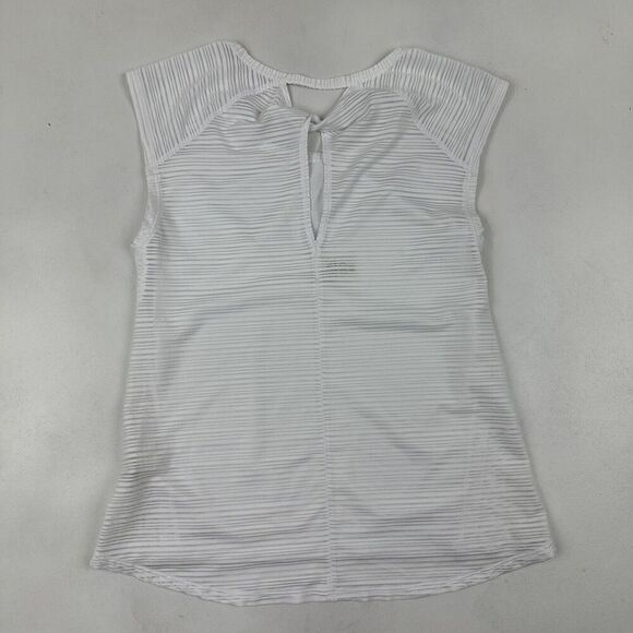 CALIA by Carrie Underwood Size XS White Mesh Back Cap Sleeve Active Top Stretch - Picture 9 of 9